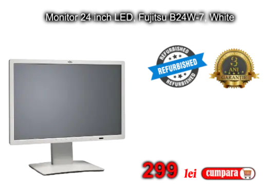 Monitor 24 inch LED, Fujitsu B24W-7, White